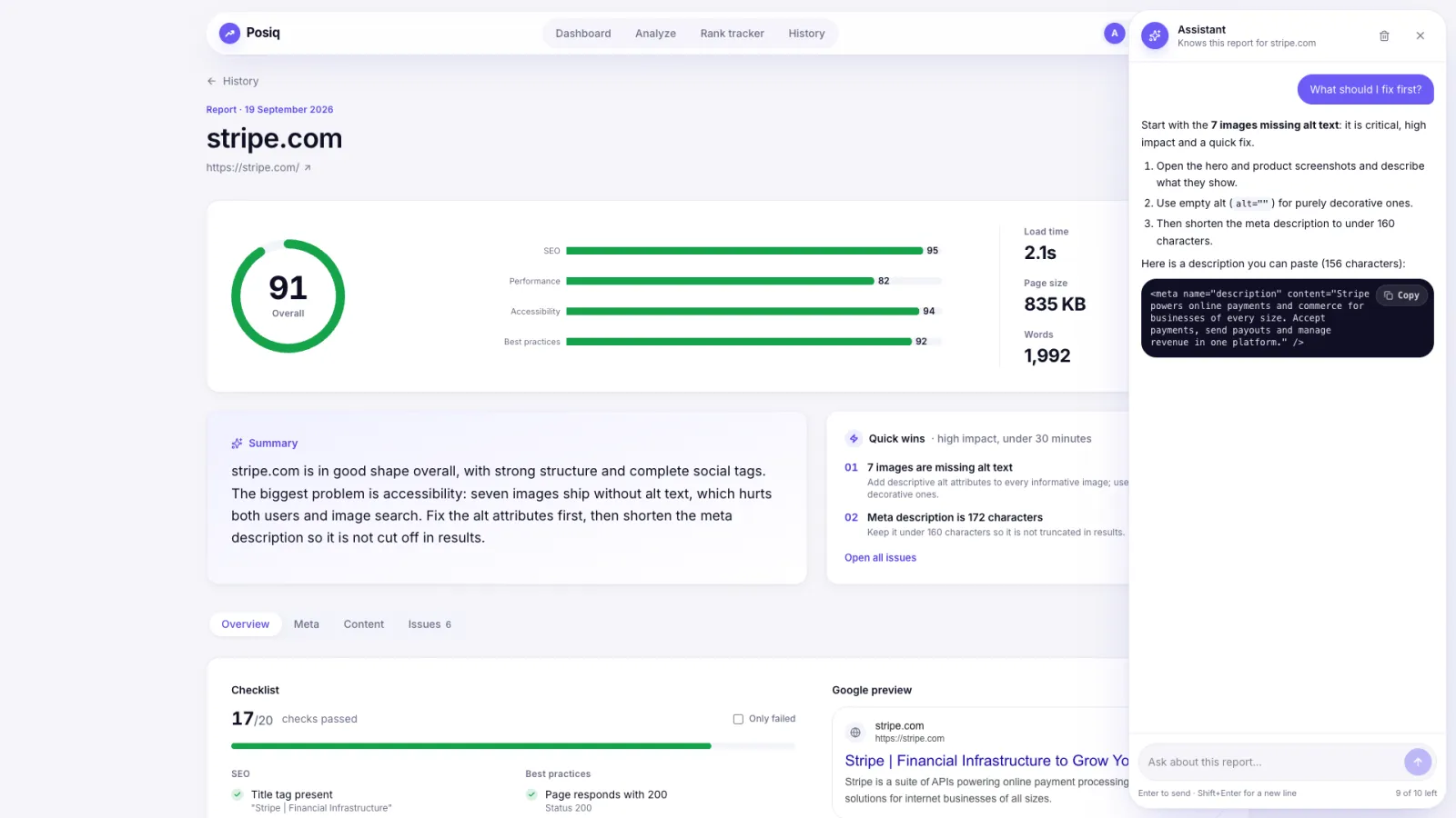 Report assistant answering questions about the audit